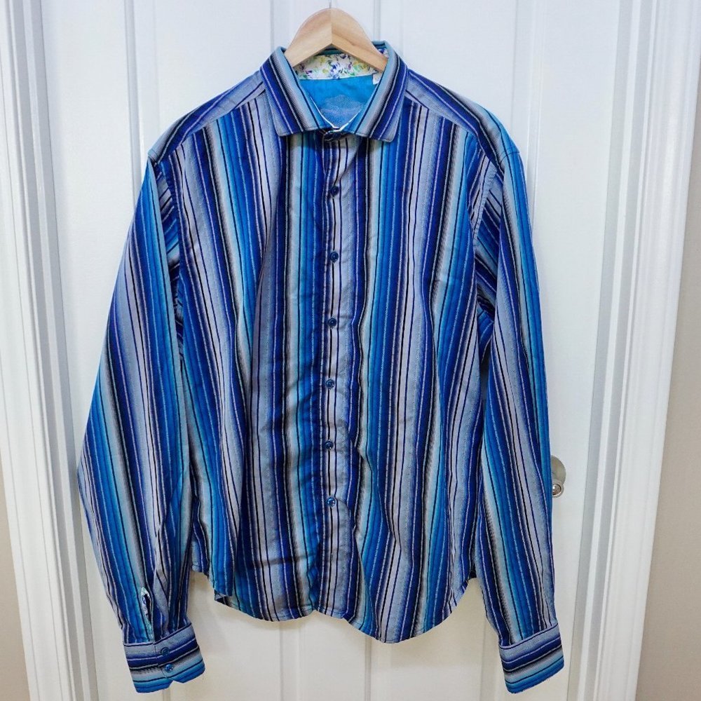 Robert Graham | Flip Collar/Sleeve Striped Shirt